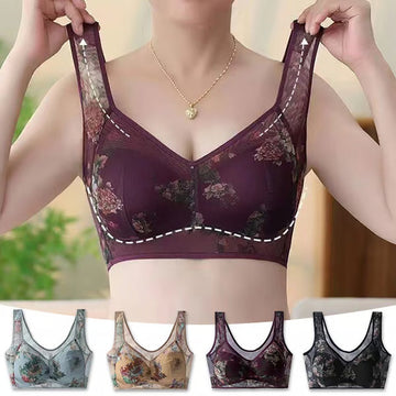 Ice Silk Lace Cooling Comfort Wireless Bra (Pack of 6)