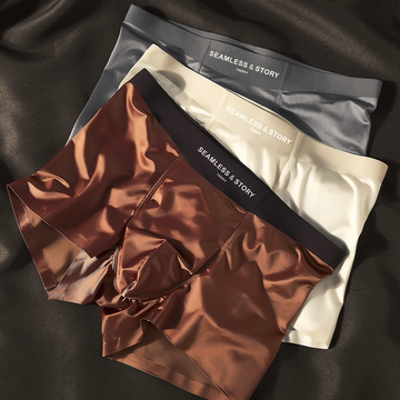 Elegant Silk Men's Ice Silk Underwear Mulberry Silk  Men's Boxer Briefs PACK OF 6