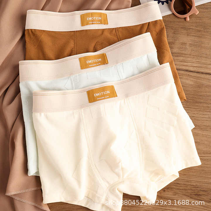 Men's Cotton Underwear Breathable Soft Boxers Mid-Waist Briefs Short