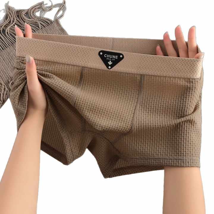 Men's Underwear, Mid-waist, Large-sized Four-cornered Pants, Breathable Men's Boxer Pants