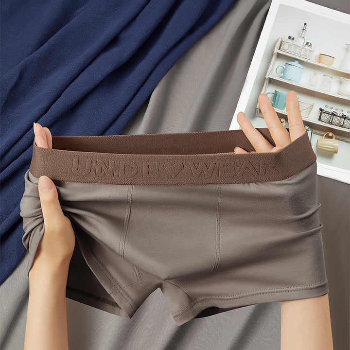 Men's Cotton Knitted Underwear Breathable Antibacterial Boxer Briefs