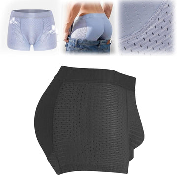 Nylon Ice Silk Breathable Men's Underwear, Mens Padded Butt Underwear Boxer Shape Enhancer Briefs